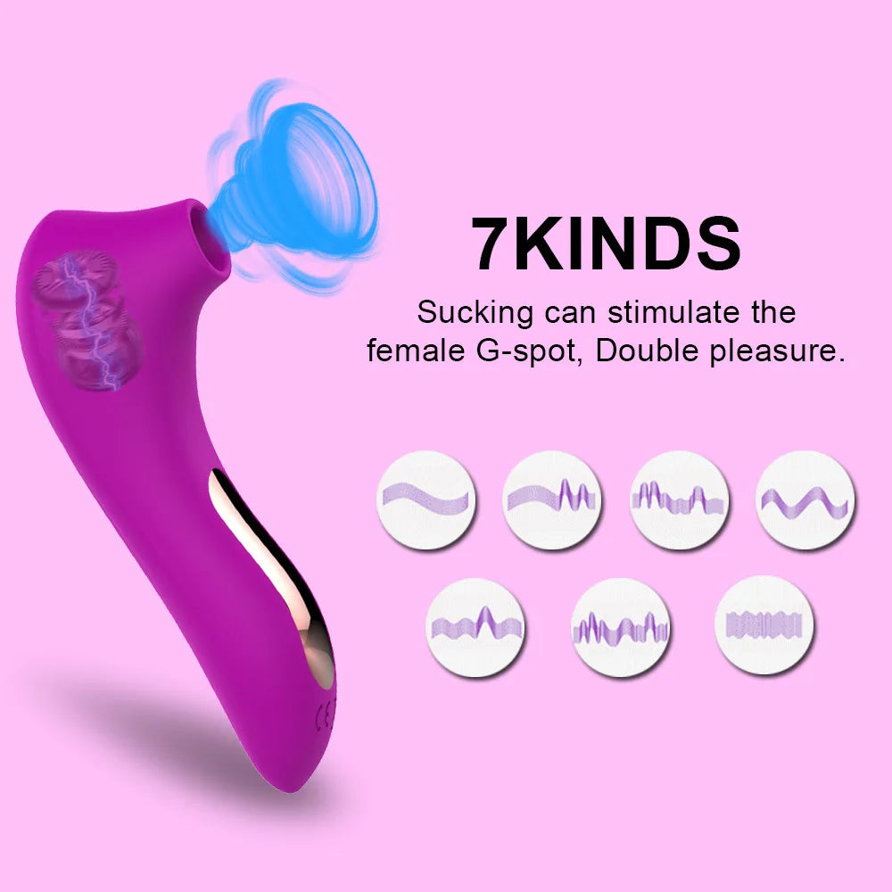 Amoura Nipple & Clitoral Suction Vibrator, 7-Mode, Women's, Silicone, Waterproof – women's vibrator