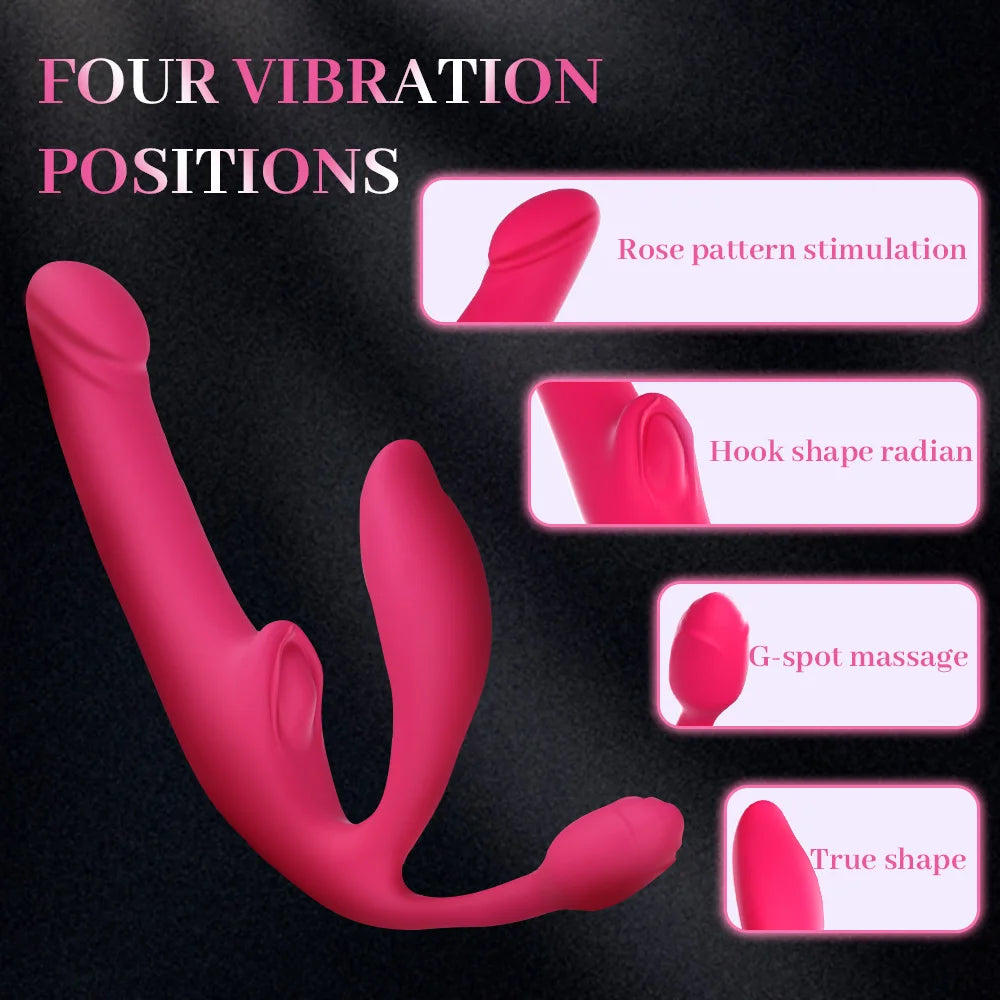 Amoura G-Spot, C-Spot & Anal Triple-Head Vibrator, Couples Massager, Vibrating & Thrusting, Remote Control, Medical-Grade Silicone, Waterproof – couples toys