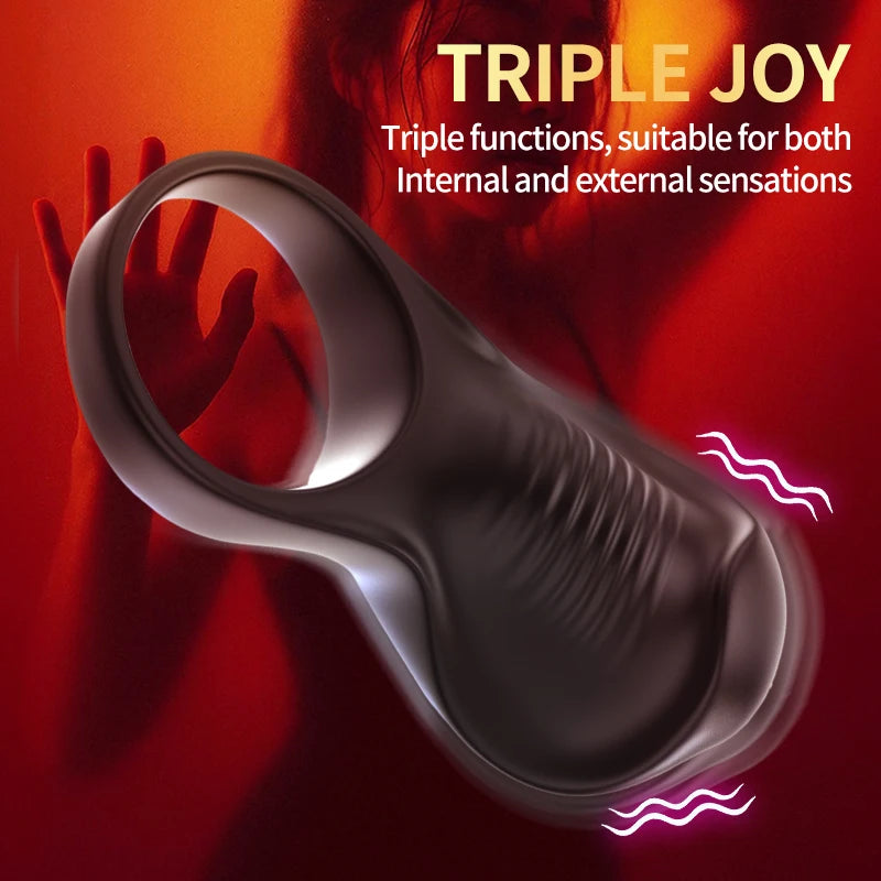 Amoura Penis Cock Ring Vibrator, Delay Ejaculation, 9 Frequencies, Men's, Silicone & ABS, IPX6 Waterproof – delay ejaculation vibrator