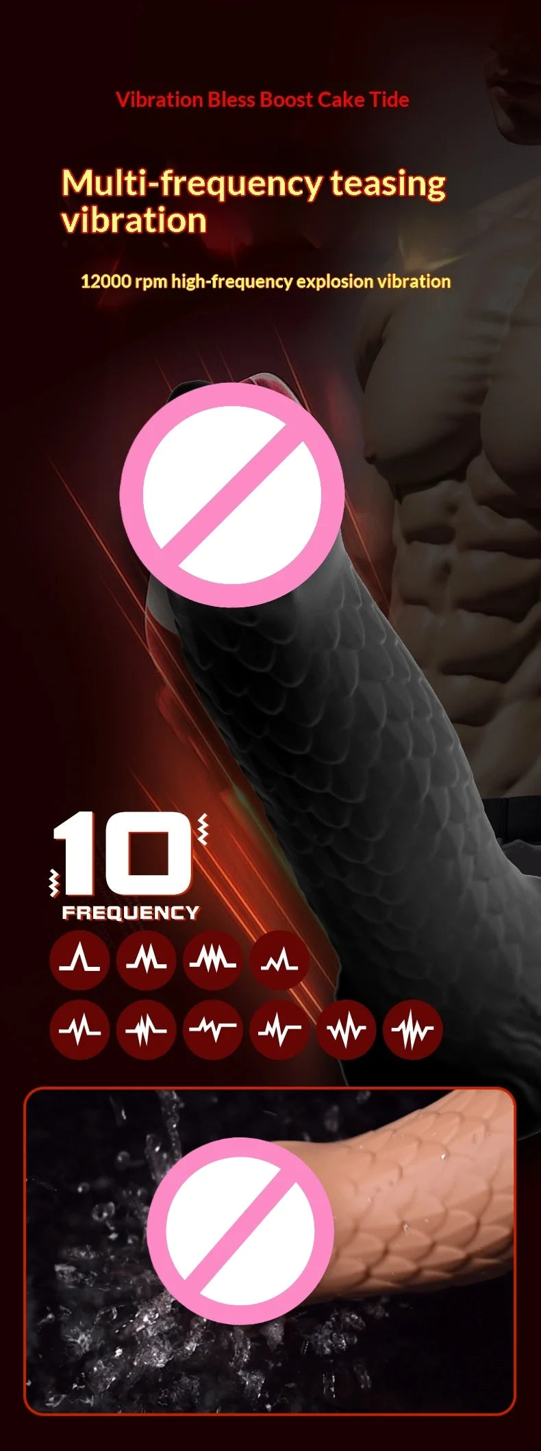 Amoura Realistic Dildo, Vibrating, Women's, Liquid Silicone, Waterproof – Vibrating Dildo