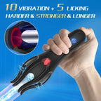 Amoura Glans Vibrating Tongue Licking Masturbator, Men's, 10-Mode Vibrating & Licking, TPE, Waterproof – waterproof masturbator