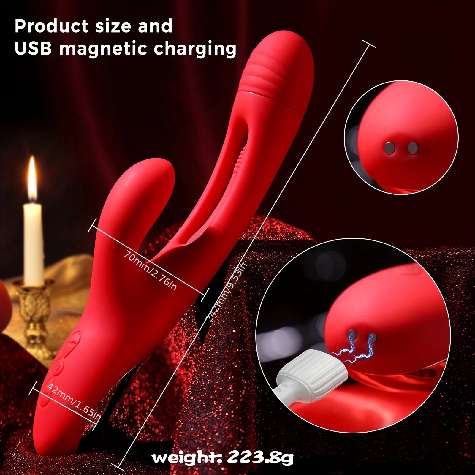 Amoura Clitoral & G-Spot Vibrator, Personal Massager, Tapping & Suction, Women's, Remote Control, Medical-Grade Silicone, Waterproof – tapping vibrator