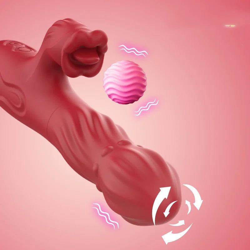 Amoura Clitoral & G-Spot Vibrator, Tongue Licking, Rotating & Vibrating, Women's, Silicone, Waterproof – waterproof clitoral massager