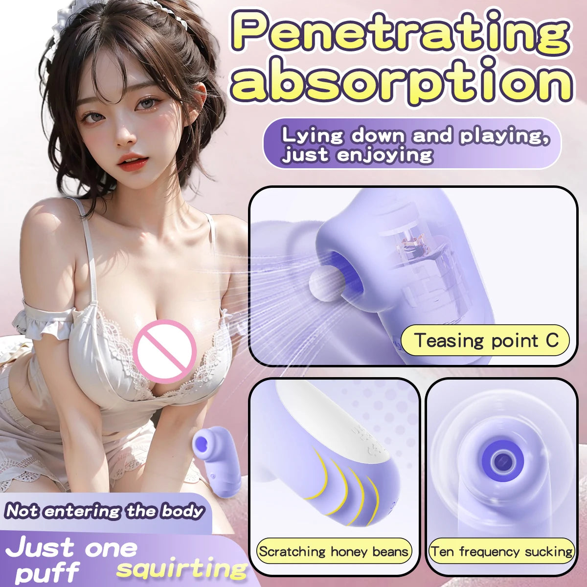 Amoura Clitoral Suction Vibrator, 10-Mode, Women's, Silicone – silicone clitoral vibrator